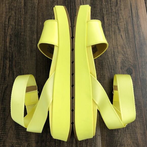 UGG Chunky Platform Sandal Ankle Wrap Square Toe Strappy Lennox Size 11 Yellow - Picture 6 of 15